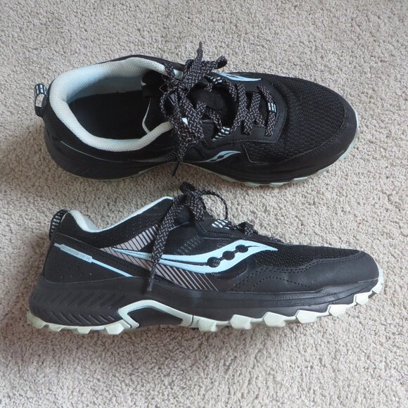 Saucony womens excursion tr16 trail running shoes size 11 Black/Blue - Picture 1 of 10